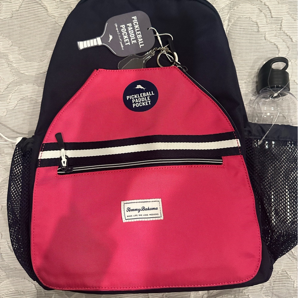 Tommy Bahama Pickleball Backpack w/ Water Bottle, Pockets, Paddle Pocket NEW